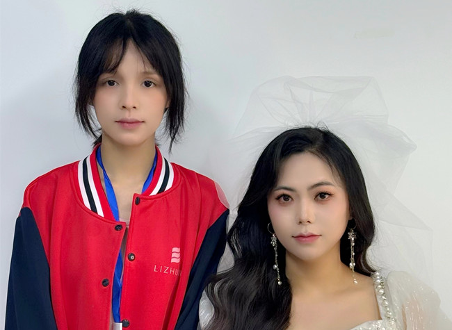 白紗韓式披發(fā)新娘，廣西培訓美妝師作品