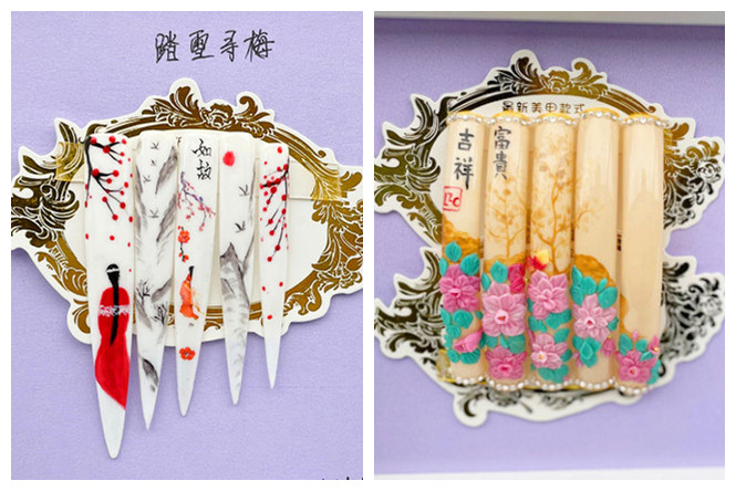 適合新年的國風(fēng)美甲，廣西職業(yè)教育學(xué)員作品展示