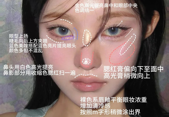 厭世感布偶貓妝容，南寧化妝形象造型學校分享教程