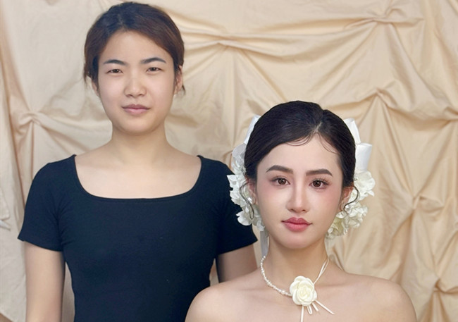 韓式新娘造型，廣西美妝造型訓(xùn)練作品