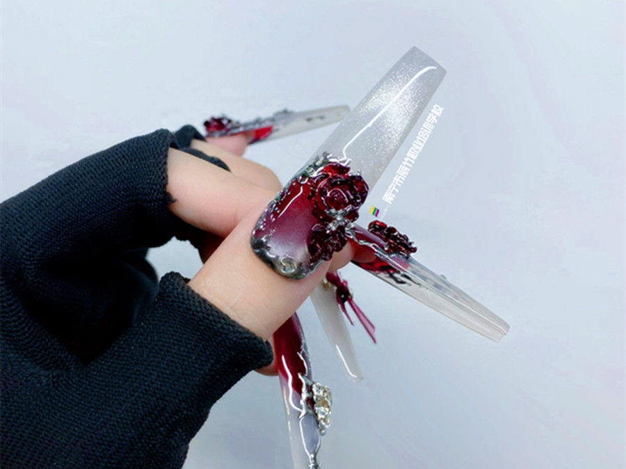 哥特風創(chuàng)意美甲，南寧美甲創(chuàng)業(yè)作品