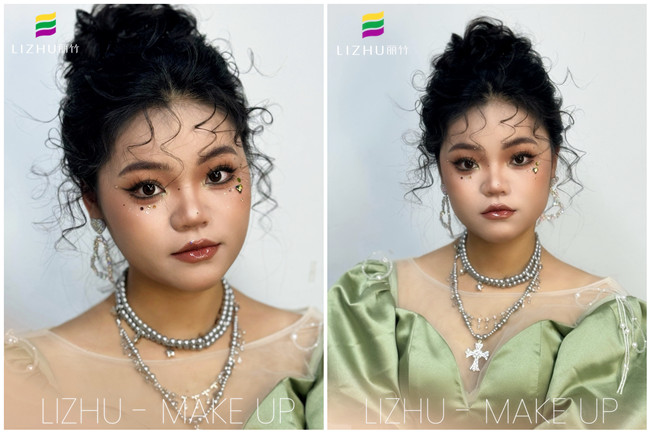 氛圍丸子頭造型，南寧寫(xiě)真化妝師作品